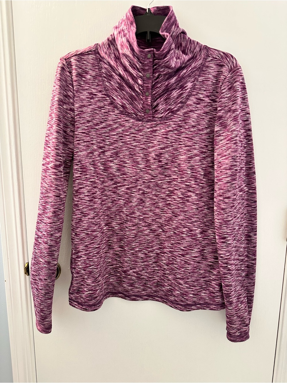 Spacedye Pink Pullover Cowl Neck Sweatshirt